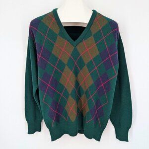 Vintage Lyle & Scott Sweater Men Size 42 Argyle Scotland 100% Lambswool Heritage
